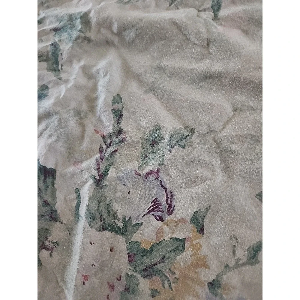 Vtg Ralph Lauren Francesca Tea Stain Floral 77x88in /California King Fitted READ